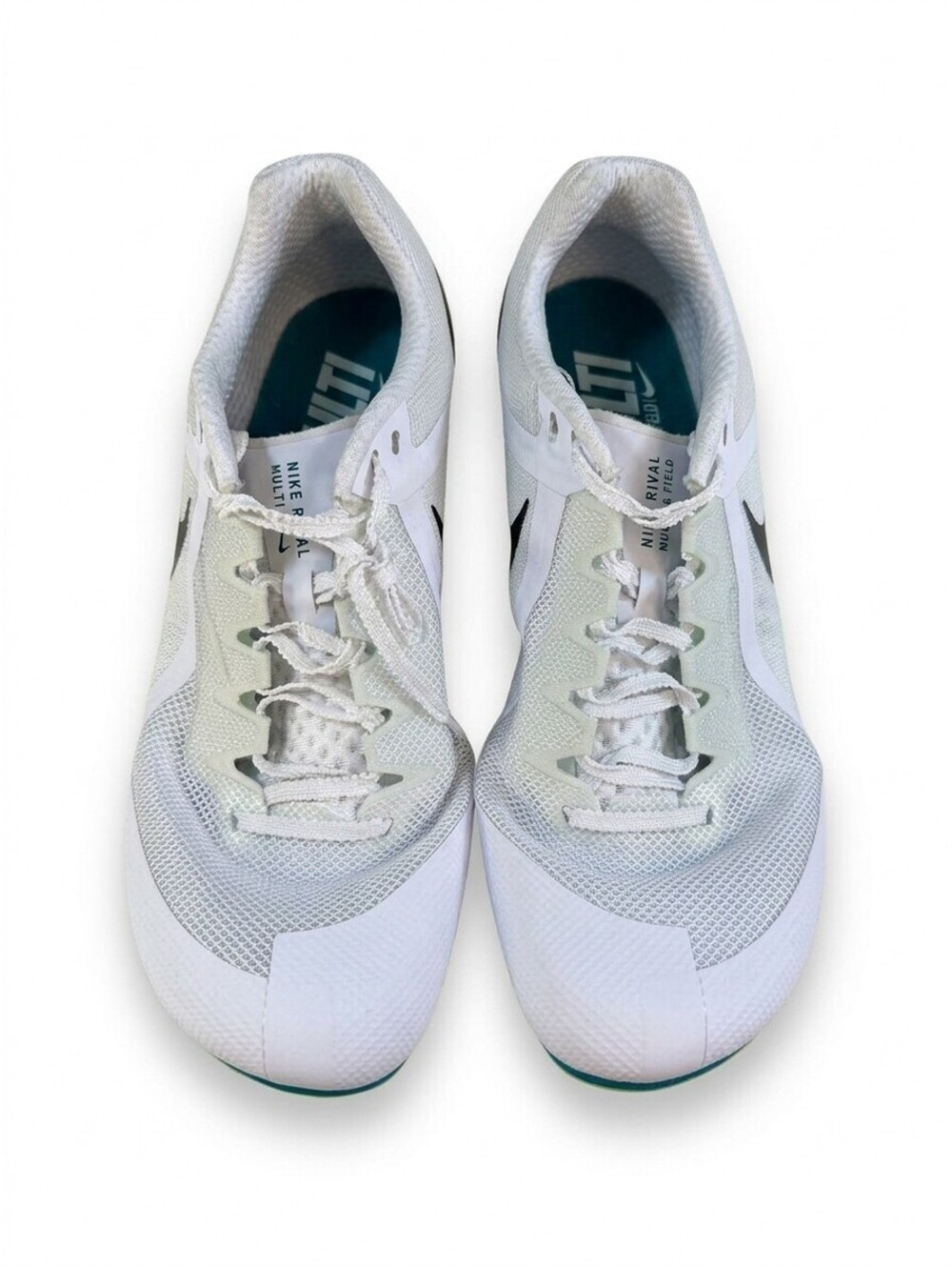 Nike Rival Multi Track Field Spike Shoes Mens 9 White Teal Volt FZ9664-102